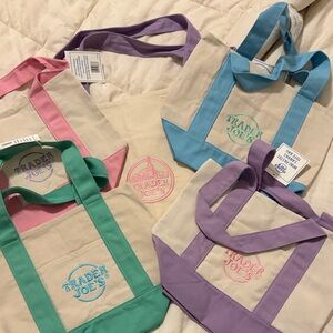 Trader Joe’s canvas pastel tote bags
